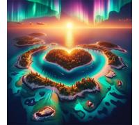 Puzzle de 35 Piezas,Isla del Amor al Atardecer Puzzle para Adultos,Un Desafiante Acertijo,Juegos de Rompecabezas para Toda la Familia,Rompecabezas Adultos DIY Arte