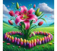 Puzzle de 35 Piezas,Lirio del Amor de la Pradera Puzzle para Adultos,Un Desafiante Acertijo,Juegos de Rompecabezas para Toda la Familia,Rompecabezas Adultos DIY Arte