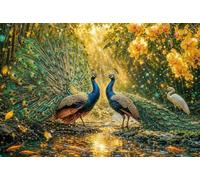 Puzzle de 4000 Piezas para Adultos, Pavo Real del Sol 141x87cm, Rompecabezas 4000 Piezas Adultos, Juego Antiestrés y Desafío de Creatividad, Regalo para Noches de Juego