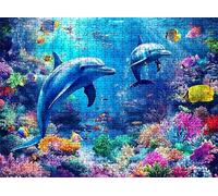 Puzzle de 4000 Piezas para Adultos, Puzzle de Madera, Rompecabezas de Gran Detalle y Colores Vibrantes - Un Desafío Divertido para Toda la Familia, Decor de Hogar, 141.5 x 87.5 cm Azul delfín w0-465