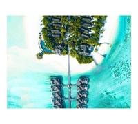 Puzzle de 500 Piezas, Juego de Habilidad para Toda la Familia-Bungalow,Vista aérea,océano 52x38cm