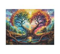 Puzzle De 500 Piezas para Adultos Árbol de la Vida 500 PCS 52×38cm Actividad De Team Building para Compañeros De Oficina Juego De Grupo Divertido Mejora La