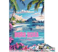 Puzzle de 500 piezas para adultos Bora Bora Polinesia francesa Rompecabezas para adultos Rompecabezas de madera Rompecabezas de diversión familiar Puzzle 500 piezas (52x38 cm)