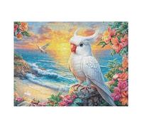 Puzzle De 500 Piezas para Adultos Cacatúa Blanca Flor 52×38cm Regalo De Jubilación para Mayores Ideal para Salud Cerebral Entrenamiento De Memoria Regalo