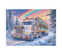 Puzzle De 500 Piezas para Adultos Camión de Navidad nevado 500 PCS 52×38cm Puzzle De Arteterapia Ideal para Salud Mental Alivio del Estrés Regulación Emocional Regalo Divertida