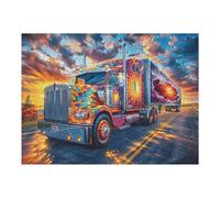 Puzzle De 500 Piezas para Adultos Camión de Reparto Multicolor 500 PCS 52×38cm Arte De Pared Enmarcable para Dormitorio Salón Oficina Decoración Única Ideal para Amantes del Arte