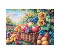 Puzzle De 500 Piezas para Adultos Cesta de Frutas Cosecha 52×38cm Niños Adolescentes Adultos Actividad Familiar Divertida Tiempo De Fiesta