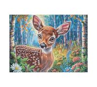 Puzzle De 500 Piezas para Adultos Ciervo Otoño Bosque 52×38cm Apto para Toda La Familia Ideal para Reuniones Fiestas Encuentros De Amigos Actividad De Grupo