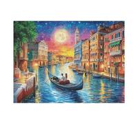 Puzzle De 500 Piezas para Adultos Ciudad sobre el Agua Atardecer 500 PCS 52×38cm Alto Nivel De Dificultad Desafiante Ideal para Jugadores Avanzados Fuerte Sensación De Logro