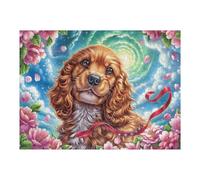 Puzzle De 500 Piezas para Adultos Cocker Spaniel Galaxia Cielo Estrellado 52×38cm Puzzle De Arteterapia Ideal para Salud Mental Alivio del Estrés Regulación Emocional Regalo Divertida