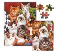 Puzzle de 500 piezas para adultos, gatos, 500 piezas, rompecabezas de animales, 500 piezas, animales, divertido, 500 piezas, rompecabezas para adultos, gatos, juegos educativos, puzles decorativos