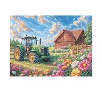 Puzzle De 500 Piezas para Adultos Granja Cabaña Girasol 52×38cm Puzzle De Arteterapia Ideal para Salud Mental Alivio del Estrés Regulación Emocional Regalo Divertida