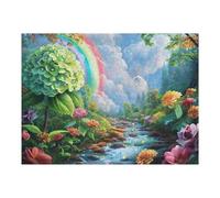 Puzzle De 500 Piezas para Adultos Hortensias Arroyo 500 PCS 52×38cm Actividad En Interiores Vacaciones De Invierno Días Fríos Tiempo En Familia Hobby