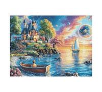 Puzzle De 500 Piezas para Adultos Isla Tropical Paisaje 52×38cm Nivel Intermedio Ideal para Mejora De Habilidades Entrenamiento De Pensamiento Lógico Regalo