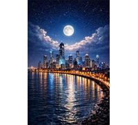 Puzzle de 500 Piezas para Adultos - Luna Ciudad - Rompecabezas Premium con Reverso de Letras para Clasificación, Regalo de Gama Alta para Aficionados, 52x38 cm