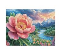 Puzzle De 500 Piezas para Adultos Peonía Entre Flores 500 PCS 52×38cm Actividad Vacaciones De Verano Ideal para Viaje Vacaciones Tiempo Libre En Casa Hobby Relajante