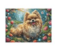 Puzzle De 500 Piezas para Adultos Pomerania Jardín de Otoño 52×38cm Apto para Toda La Familia Ideal para Reuniones Fiestas Encuentros De Amigos Actividad De Grupo