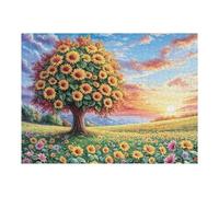 Puzzle De 500 Piezas para Adultos Roble Puesta de Sol Paisaje 52×38cm Puzzle Profesional para Aficionados Ajuste Rebabas Juegos Educativos