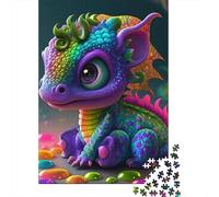 Puzzle de 500 piezas para adultos, rompecabezas artísticos de dragón de bebé, 500 piezas para adultos, regalos para adultos, 500 piezas (52 x 38 cm)