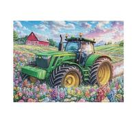 Puzzle De 500 Piezas para Adultos Tractor de Granja Campo 52×38cm Actividad De Team Building para Compañeros De Oficina Juego De Grupo Divertido Mejora La