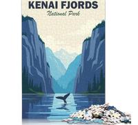 Puzzle de 500 piezas Parque Nacional de los Fiordos de Kenai Puzzles de Madera para Adultos y Mayores de 18 Años Puzzle Rompecabezas 500 piezas (52 x 38 cm)