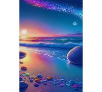 Puzzle de 500 Piezas Playa Olas Atardecer, Rompecabezas para Adultos 52x38 cm, Juego Creativo, Desarrolla la Concentraciòn y la Logica, Puzzles 500 Piezas Adultos