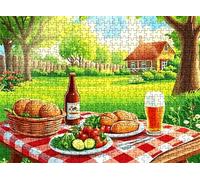 Puzzle de 5000 Piezas para Adultos, Puzzle de Madera, Rompecabezas de Gran Detalle y Colores Vibrantes - Un Desafío Divertido para Toda la Familia, 156.5 x 105.5 cm Dibujos Animados Picnic w0-438