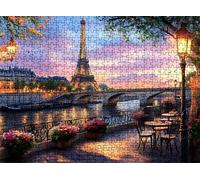 Puzzle de 5000 Piezas para Adultos, Puzzle de Madera, Rompecabezas de Gran Detalle y Colores Vibrantes - Un Desafío Divertido para Toda la Familia, 156.5 x 105.5 cm Torre Hierro Cielo Nocturno w0-862