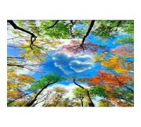 Puzzle de 5000 piezas para adultos, rompecabezas de paisaje natural cielo y bosque de otoño adecuado para decoración de pared