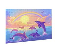 Puzzle de 5000 Piezas,Rompecabezas Adultos,Imposible,Difícil,Desafiante,Juegos de Rompecabezas DIY Toda la Familia,Regalos Mujeres,Regalos Hombres,Pasatiempo Creativo,Tema: Delfín Arcoíris K0F-423