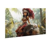 Puzzle de 5000 Piezas, Rompecabezas para Adultos, Imposible, Difícil, Desafiante, Juegos de Rompecabezas DIY Toda la Familia, Regalos para Mujeres, Pasatiempo Creativo,Mujer India Elefantes fr0-82