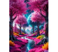 Puzzle de 60 Piezas Camino del árbol Rosa, Rompecabezas para Adultos, Relajante Entretenimento, Desafiante y Difícil Puzzles 60 Piezas Adultos, Juego Educativo y Estimulante