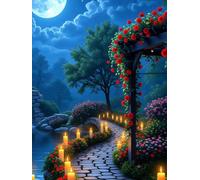 Puzzle de 60 Piezas Camino del jardín Nocturno, Rompecabezas para Adultos, Relajante Entretenimento, Desafiante y Difícil Puzzles 60 Piezas Adultos, Juego Educativo y Estimulante