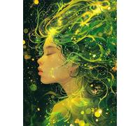 Puzzle de 60 Piezas Chica mágica Verde, Rompecabezas para Adultos, Relajante Entretenimento, Desafiante y Difícil Puzzles 60 Piezas Adultos, Juego Educativo y Estimulante