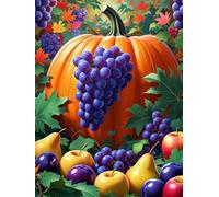 Puzzle de 60 Piezas Frutas Uvas Calabaza, Rompecabezas para Adultos, Relajante Entretenimento, Desafiante y Difícil Puzzles 60 Piezas Adultos, Juego Educativo y Estimulante