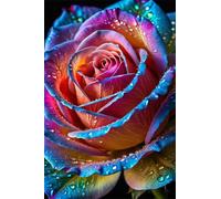 Puzzle de 6000 Piezas para Adultos - Gotas Rocío Rosa | Rompecabezas para Adultos 179x105cm | Piezas de Encaje Letras en la Parte Posterior | Decoración para el Hogar