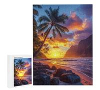 Puzzle de 6000 Piezas, Rompecabezas para Adultos, Rompecabezas Desafiante, Puzzle para Toda la Familia, Letras en la Parte Posterior, Regalos para Hombres Mujeres, Tema: (Sunset Beach) z-839