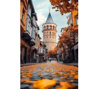 Puzzle de 70 Piezas para Adultos - Calles Ciudad Otoño - Rompecabezas Premium con Reverso de Letras para Clasificación, Regalo de Gama Alta para Aficionados, 20x15 cm