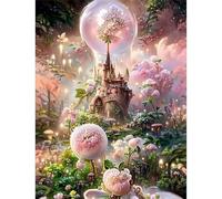 Puzzle de 90 Piezas para Adultos Castillo de Flores del país de Las Hadas, un Rompecabezas Desafiante y Difícil, Juego Educativo y Estimulante, Puzzles Divertido para Toda la Familia