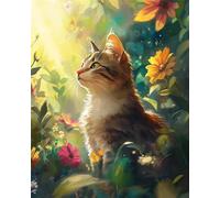 Puzzle de 90 Piezas para Adultos Gato de Green Woods, un Rompecabezas Desafiante y Difícil, Juego Educativo y Estimulante, Puzzles Divertido para Toda la Familia