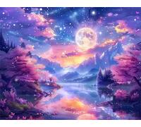 Puzzle de 90 Piezas para Adultos Luna púrpura en el país de Las Hadas, un Rompecabezas Desafiante y Difícil, Juego Educativo y Estimulante, Puzzles Divertido para Toda la Familia