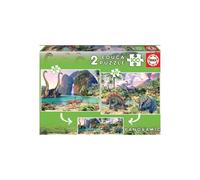 Puzzle de Animales - EDUCA - 2x100 DINO WORLD - 7 años y más - 200 piezas