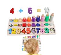 Puzzle de aprendizaje de números: pila de conteo de madera, tablero de juego de matemáticas, juguete educativo para niños en edad preescolar, desarrollo de habilidades motoras finas, actividad de