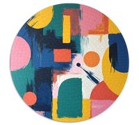 Puzzle de arte abstracto de 1000 piezas, rompecabezas redondo, arte moderno, rompecabezas imposible para juegos de adultos, regalos, 1000 piezas (67,5 x 67,5 cm)