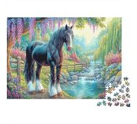 Puzzle de Caballo Campestre 1000 Piezas para Adultos Papel Rompecabezas Educativo Relajante Decoración Pared Tema Ecuestre Puzzle Papel 70x50cm/1000pcs