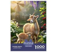 Puzzle de cabra enana de 1000 piezas, rompecabezas rural, 100% cartón reciclado, regalos para mujeres, hombres, 70 x 50 cm, 1000 unidades