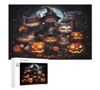 Puzzle de calabaza de Halloween, 1000 piezas, artesanía de madera, rompecabezas moderno de alta calidad, DIY, para adultos y niños a partir de 12 años, (75 x 50 cm)