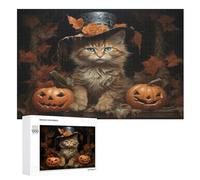 Puzzle de calabaza de Halloween, 1000 piezas, artesanía de madera, rompecabezas moderno de alta calidad, DIY, para adultos y niños a partir de 12 años, (75 x 50 cm)