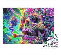 Puzzle de Calavera Psicodélica 1000 Piezas Papel para Adultos 38x26cm/1000pcs
