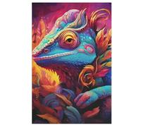 Puzzle de camaleón, rompecabezas para adultos y niños, 1000 piezas, rompecabezas de madera, juguete desafiante para adolescentes, 78 × 53 cm